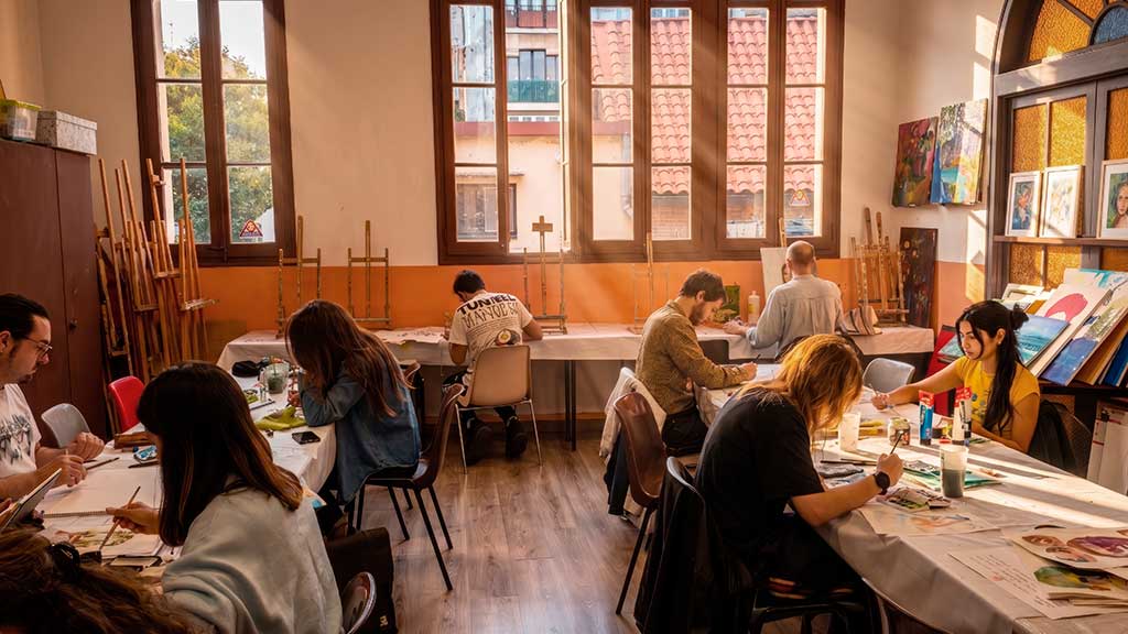 Classe de pintura a Barcelona
